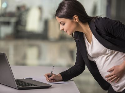 pregnant woman at work