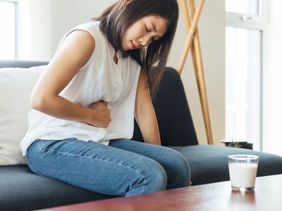 Woman with stomach ache