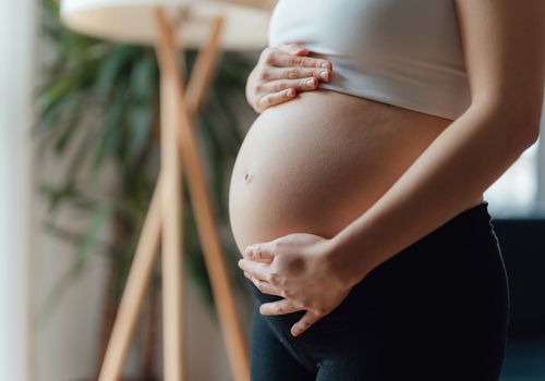 Midsection of a pregnant belly