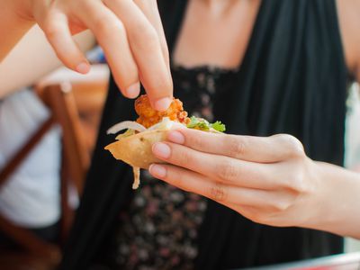 Woman handling spicy foods