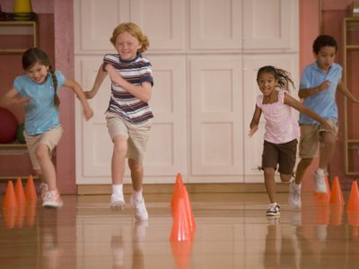 Kids running in gym