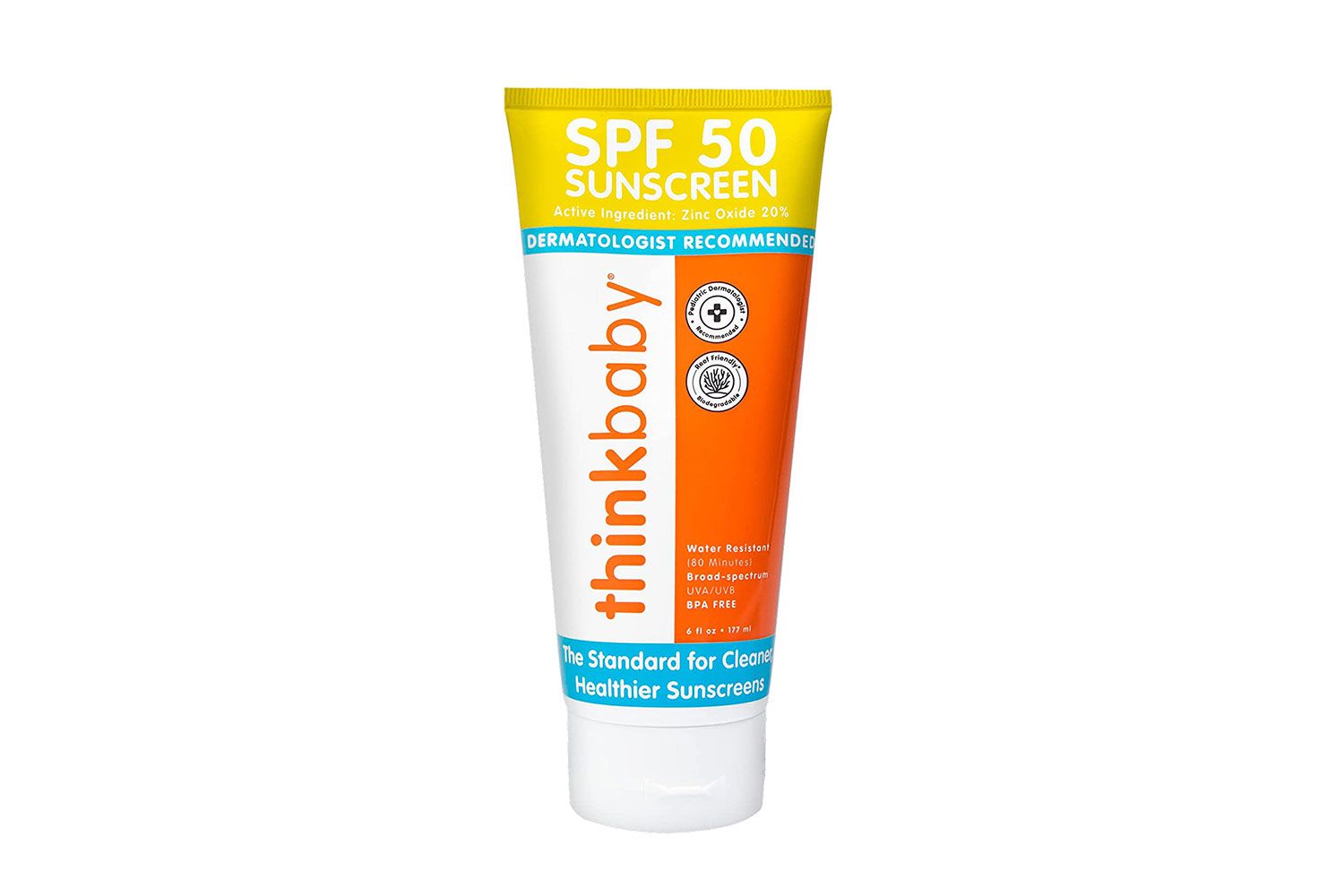 Thinkbaby SPF 50+ Baby Sunscreen â Safe, Natural Sunblock for Babies - Water Resistant Sun Cream â Broad Spectrum UVA/UVB Sun Protection â Vegan Mineral Sun...