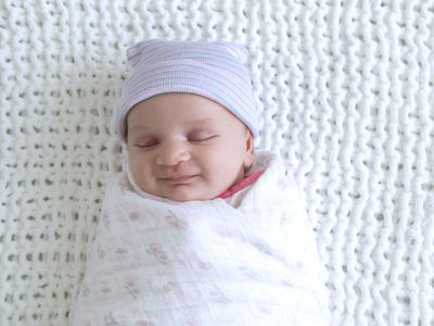 swaddled baby