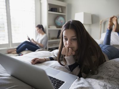 Teen with laptop