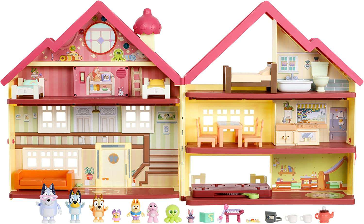 蓝色终极灯光和声音玩具屋和玩具箱