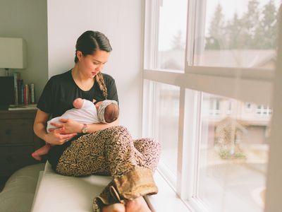 Woman breast feeding