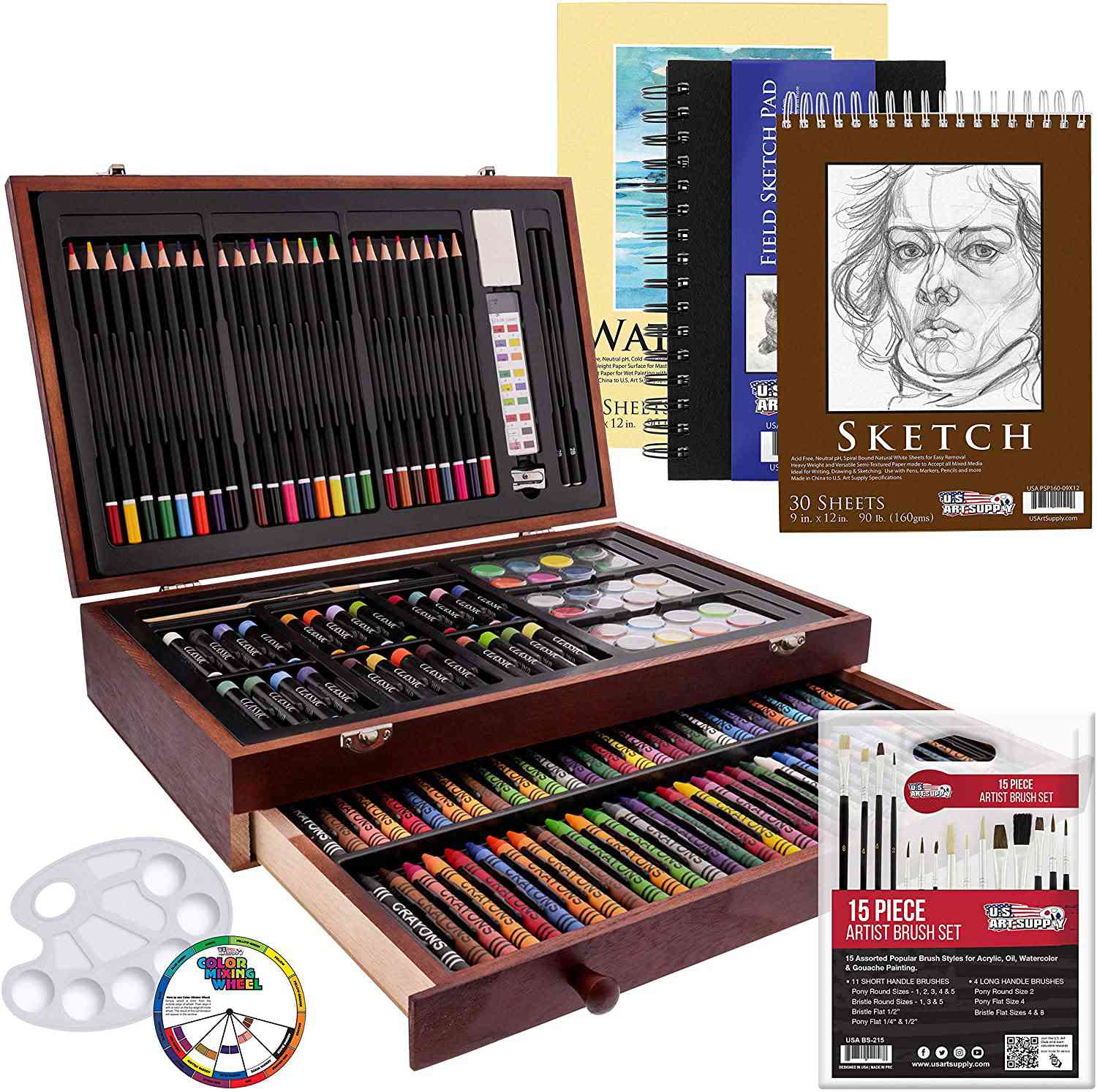 美国艺术用品店162件豪华巨型木盒子艺术，绘画和绘画集