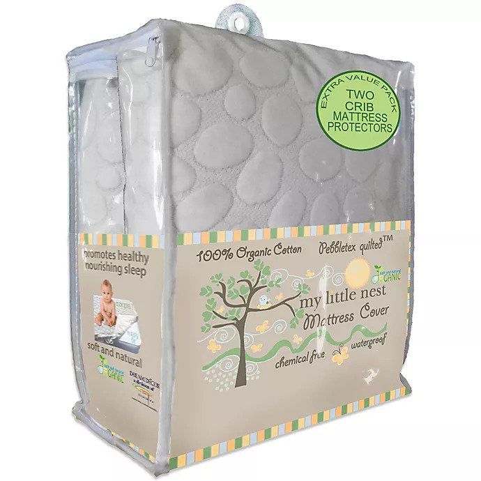 Dreamtex My Little Nest Pebbletex防水有机棉婴儿床床垫套(2包)