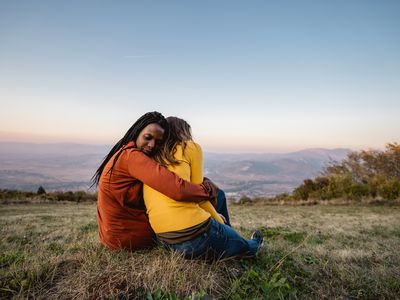 two people in a field