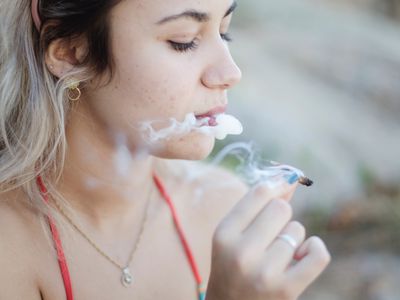 woman smoking weed