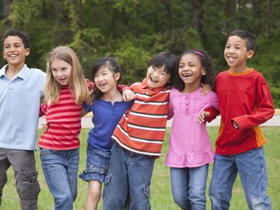 Kids playing dragon tag