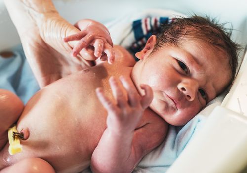 Newborn after first bath