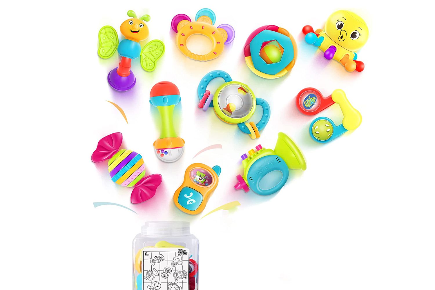iPlay, iLearn 10 pcs Baby Rattle Toy Set