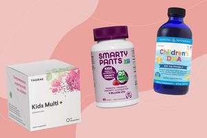 Three supplements for autistic kids on a pink background