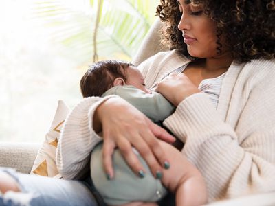 Mom breastfeeding baby