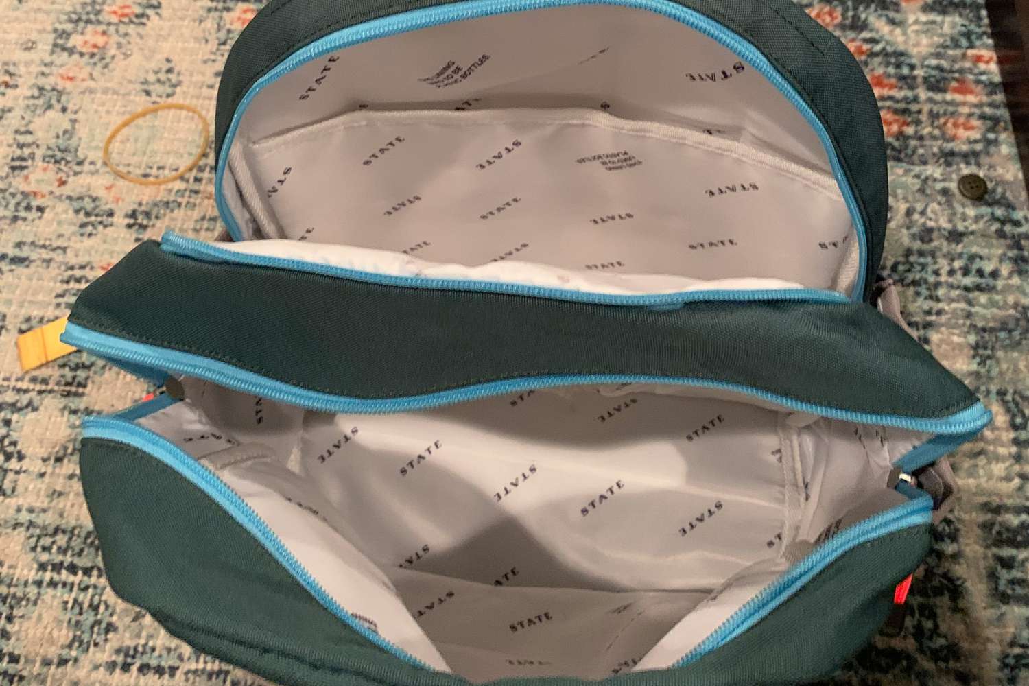 State Bags Kane Kids Double Pocket zip kept open