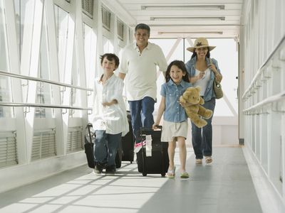Family in airport