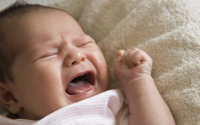 Close-up of a baby crying