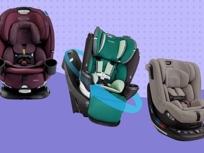 Best rotating car seats collaged against a purple background