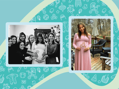 Liz Narins month 8 of pregnancy