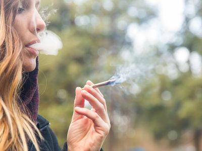 Woman smoking weed