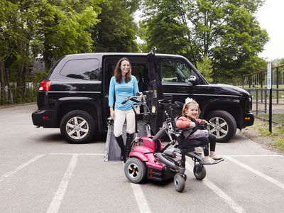 Mother with disabled child