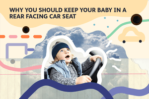 Photo illustration of child in car