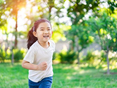 Little girl running