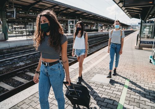 三个女大学生旅行