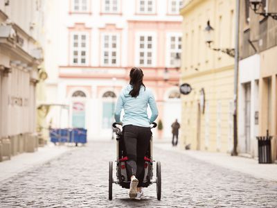 Woman with a stroller