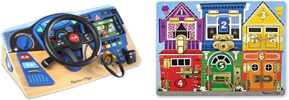 Melissa & Doug Vroom & Zoom互动仪表盘和锁扣活动板