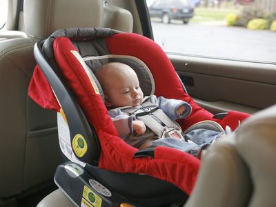Infant in rear-facing car seat