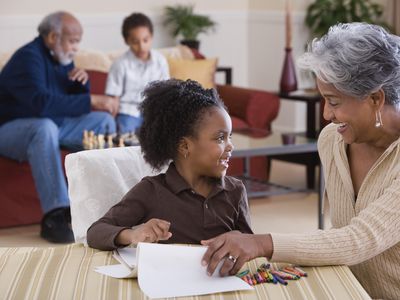Grandparents playing with grandchildren