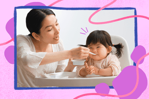 Mom feeding baby oatmeal