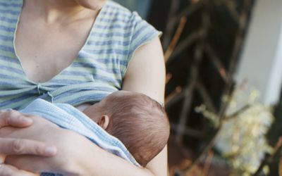 A new mom breastfeeding her baby
