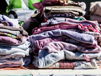 A pile of children's clothing.