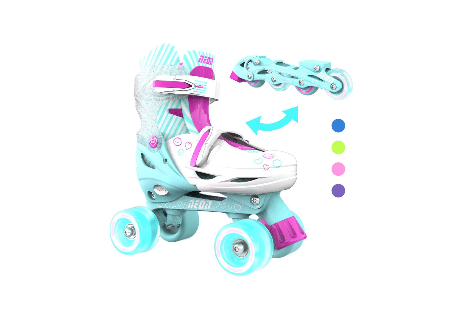 Neon Combo Skates 2-in-1