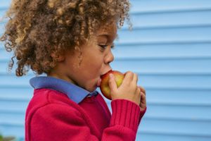 Child eating an apple