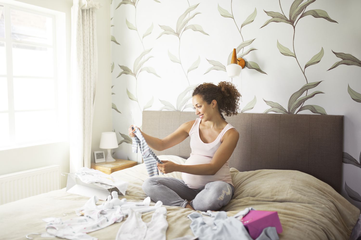 Woman building baby registry