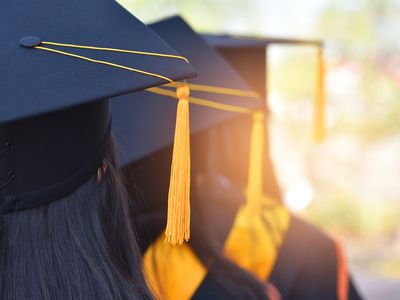 line of graduates
