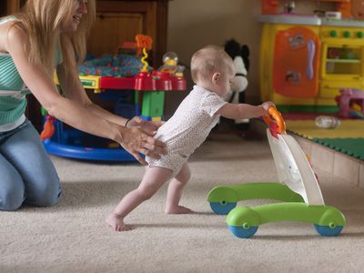 Baby playing with toys
