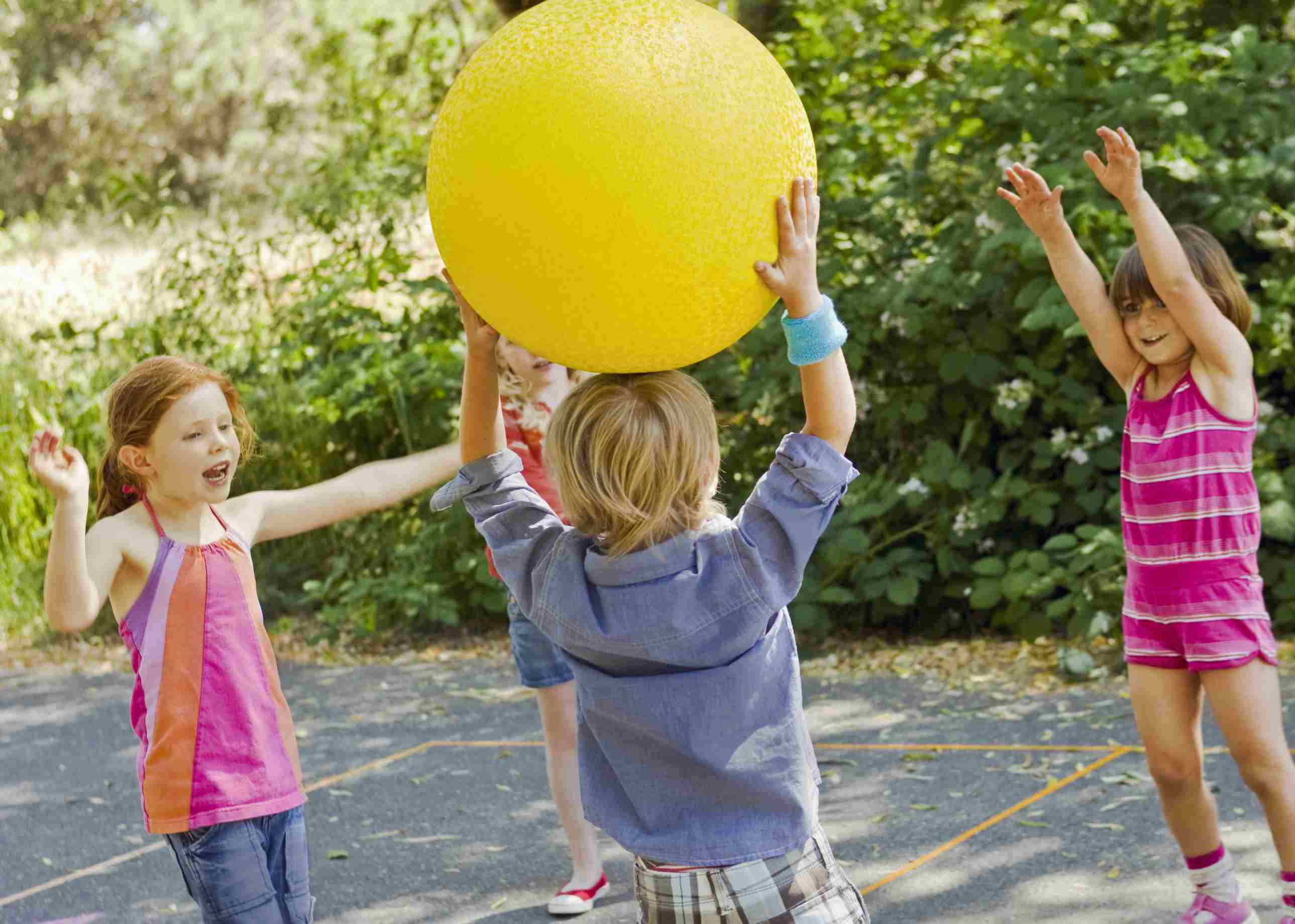 Children playing Four Square