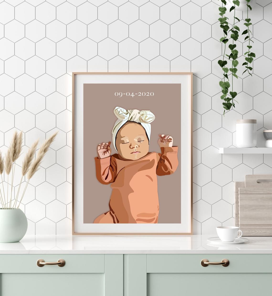 Etsy定制婴儿肖像