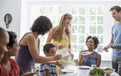 parents eating together at gathering