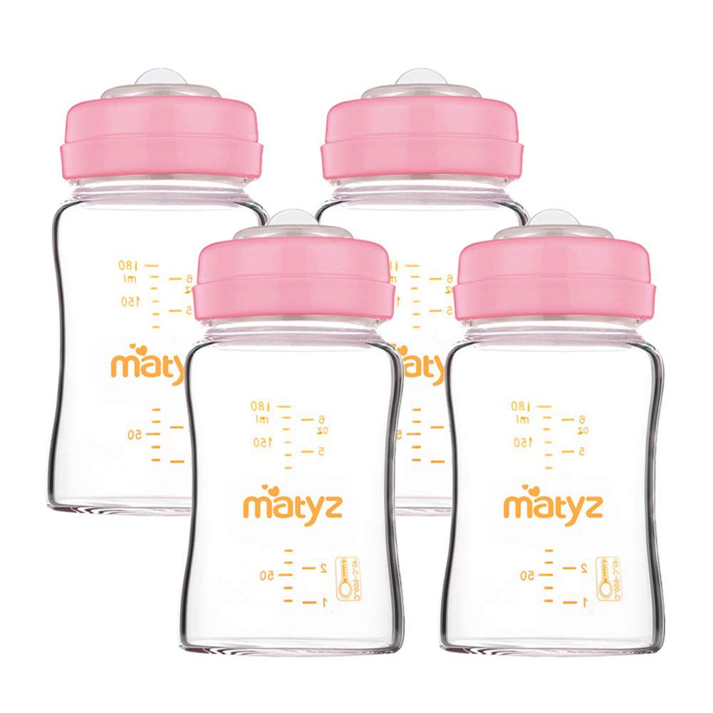 Matyz带盖子的玻璃母乳储存容器