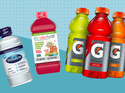 Collage of electrolytes we recommend for kids on a blue background
