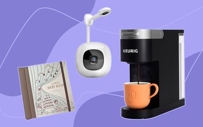 Gifts for new parents we recommend on a purple background