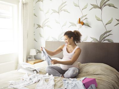 Woman building baby registry