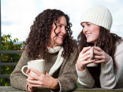 mom and daughter talking