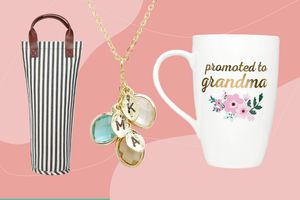 Best Mother's Day gifts for grandma collaged against colorful pink background